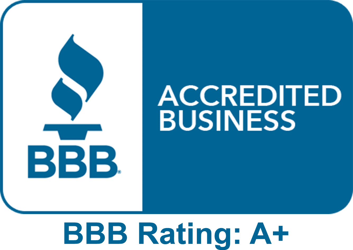 A bbb rating is shown with the words " bbb " in front of it.